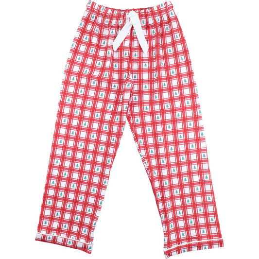 Red Check Christmas Tree Pajama Pants