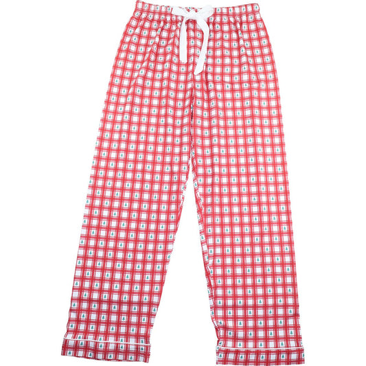 Men's Red Check Christmas Tree Pajamas Pants
