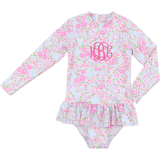 Whimsical Floral Ruffle Swimsuit