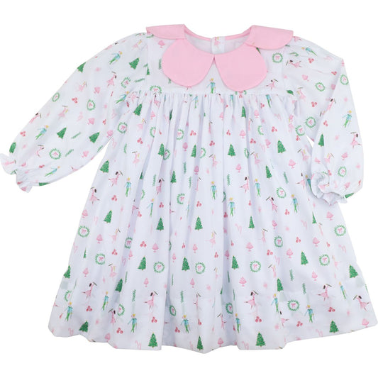 Whimsical Nutcracker Scalloped Collar Dress