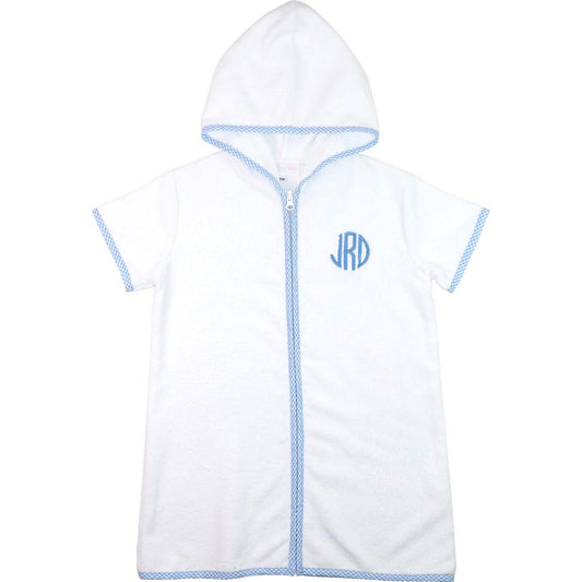 White And Blue Terry Coverup