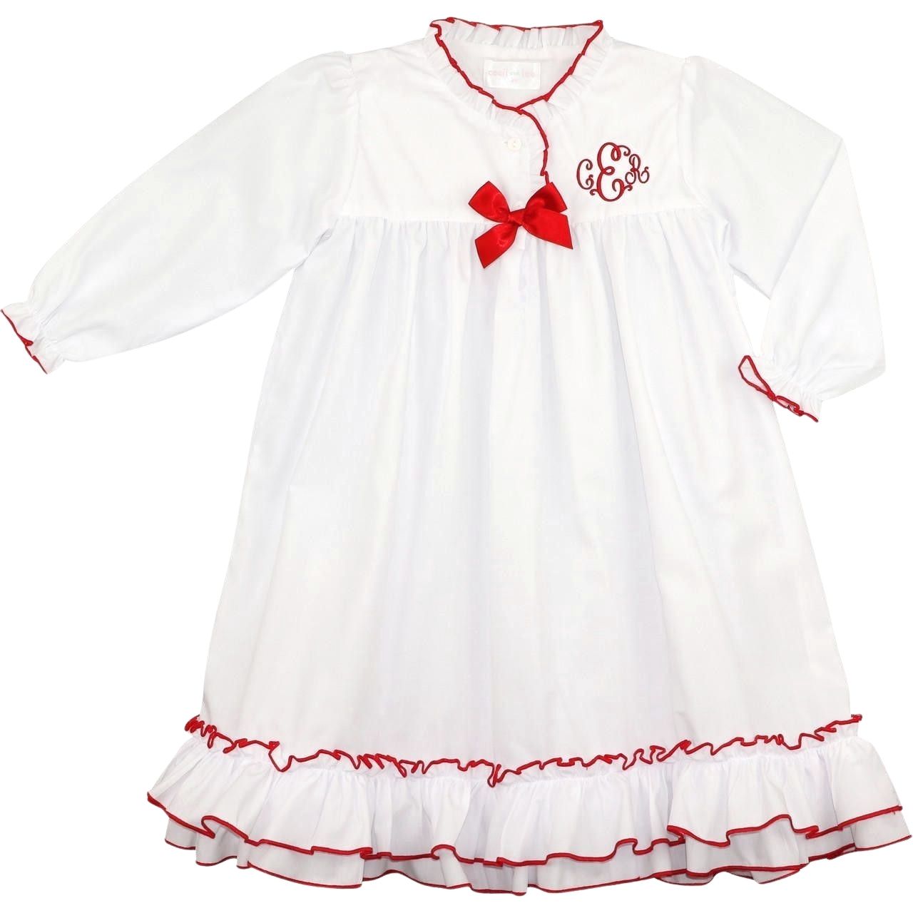 White And Red Ruffle Nightgown6