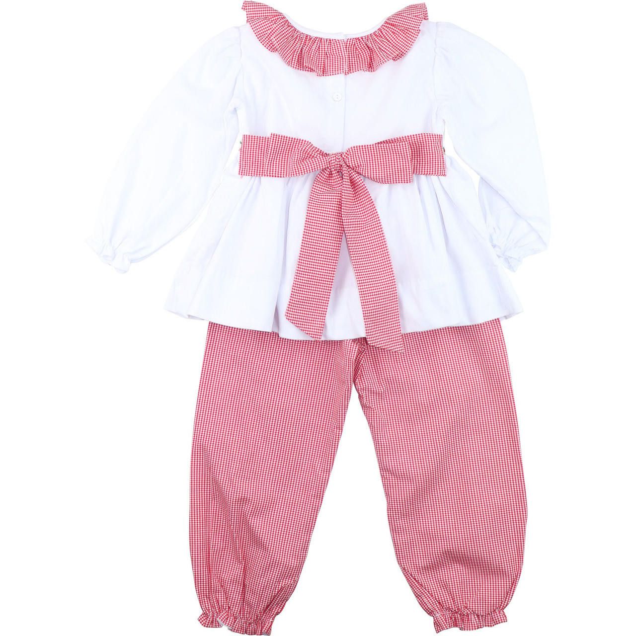 White Corduroy Custom Smocked Pant Set