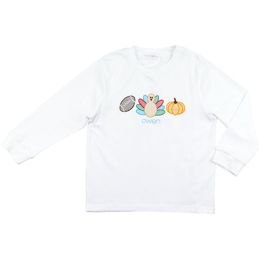 White Knit Turkey And Football Shirt