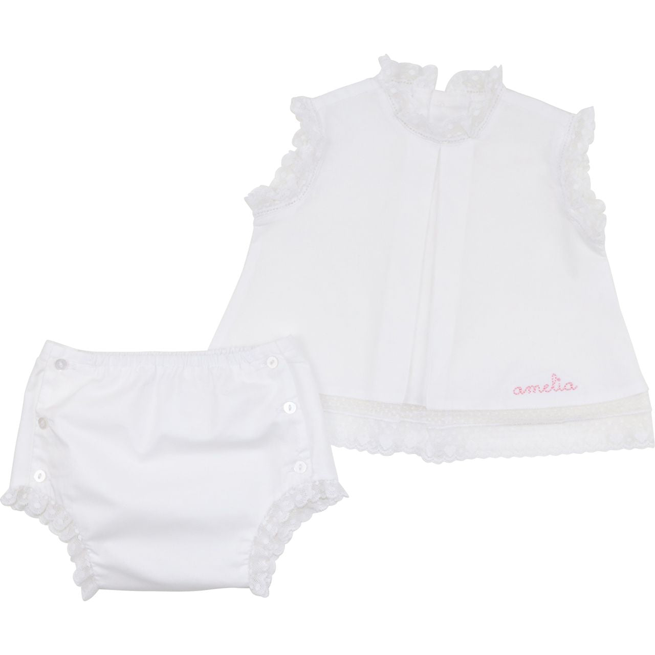 White Lace Heirloom Diaper Set