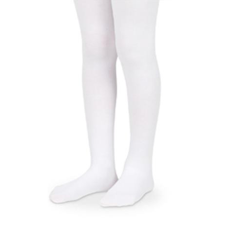 White Microfiber Smooth Footed Girls Tights