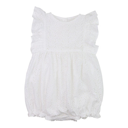 White Ruffle Eyelet Bubble