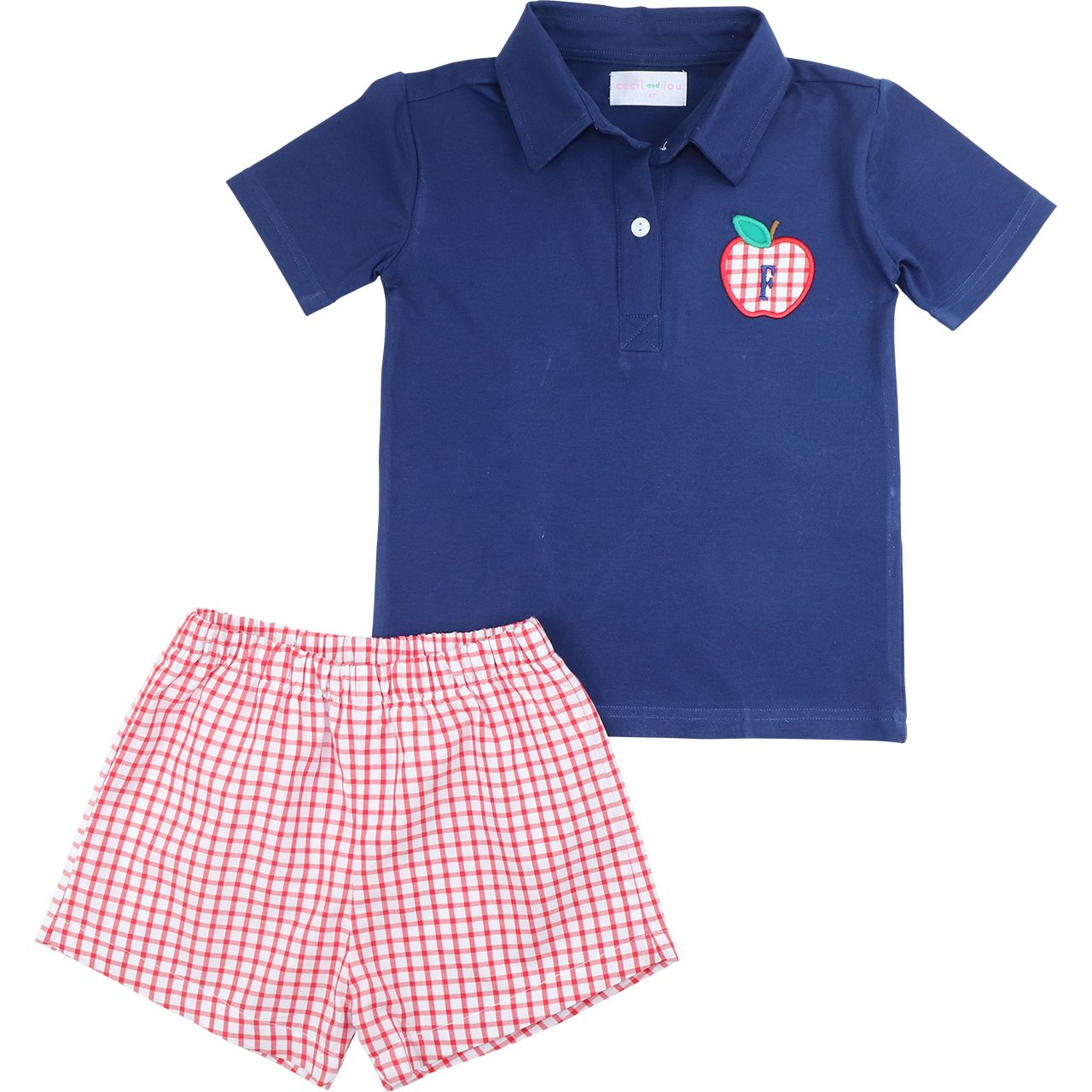 Windowpane Apple Polo Short Set