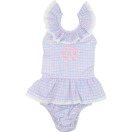 Windowpane Eyelet Swimsuit