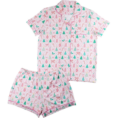 Women's Christmas Print Knit Pajamas