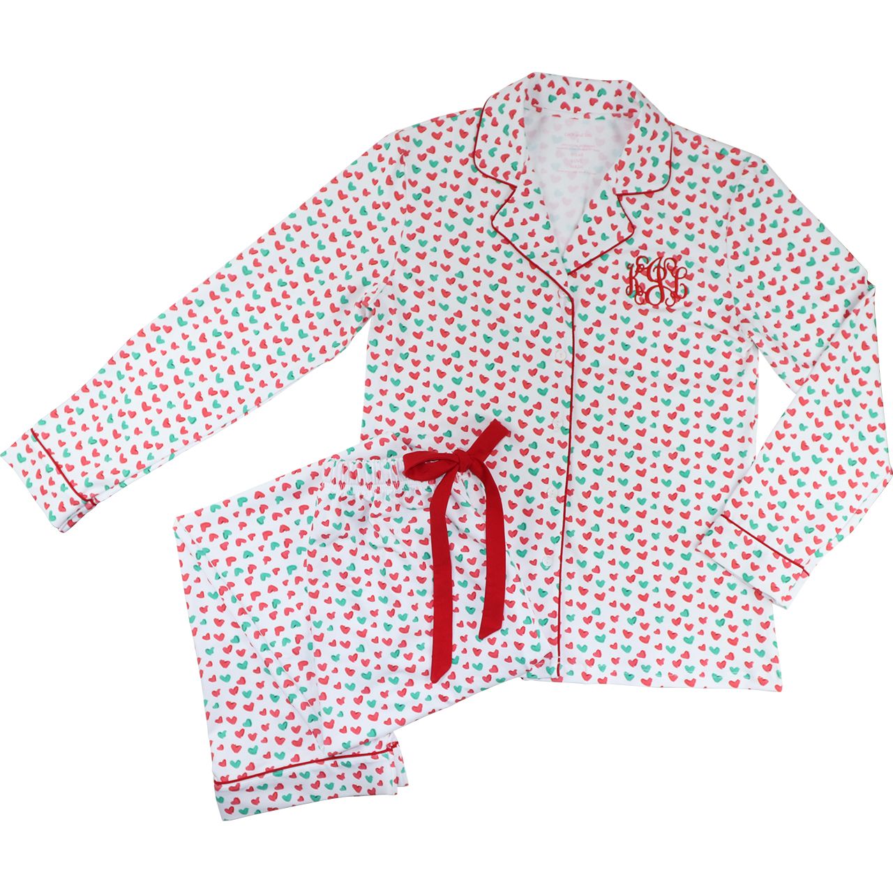 Women's Holiday Hearts Knit Pajamas