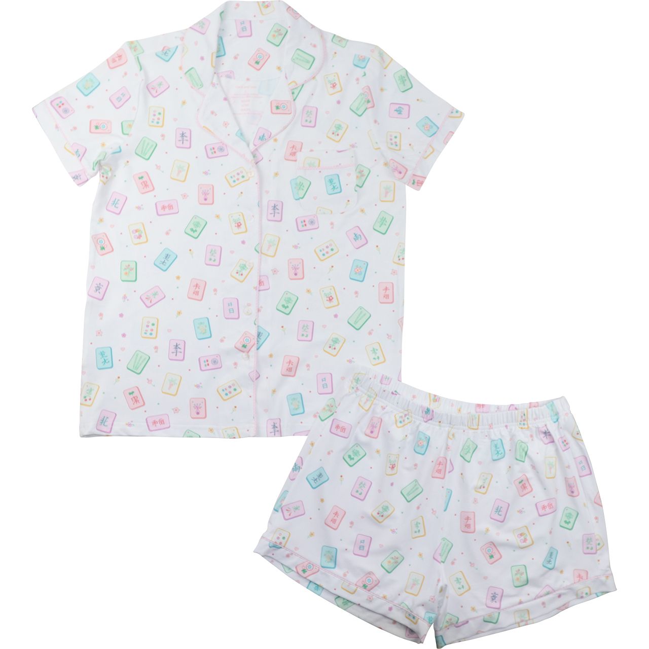 Women's Knit Mahjong Pajama Set