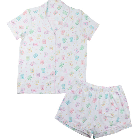 Women's Knit Mahjong Pajama Set
