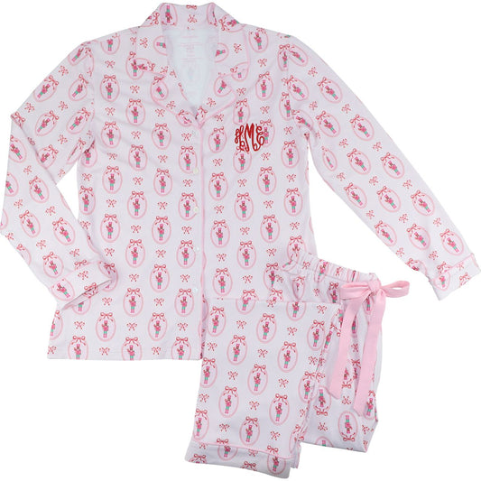 Women's Mini Stripe Nutcracker Knit Pajamas