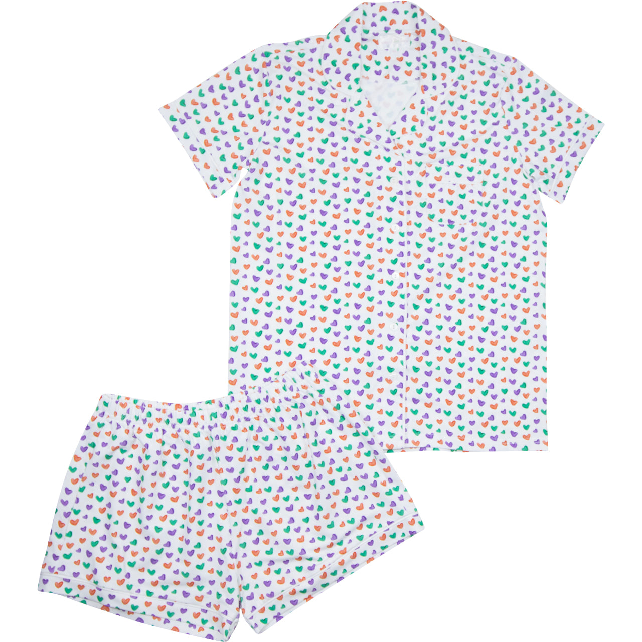 Women's Multicolored Heart Knit Pajamas