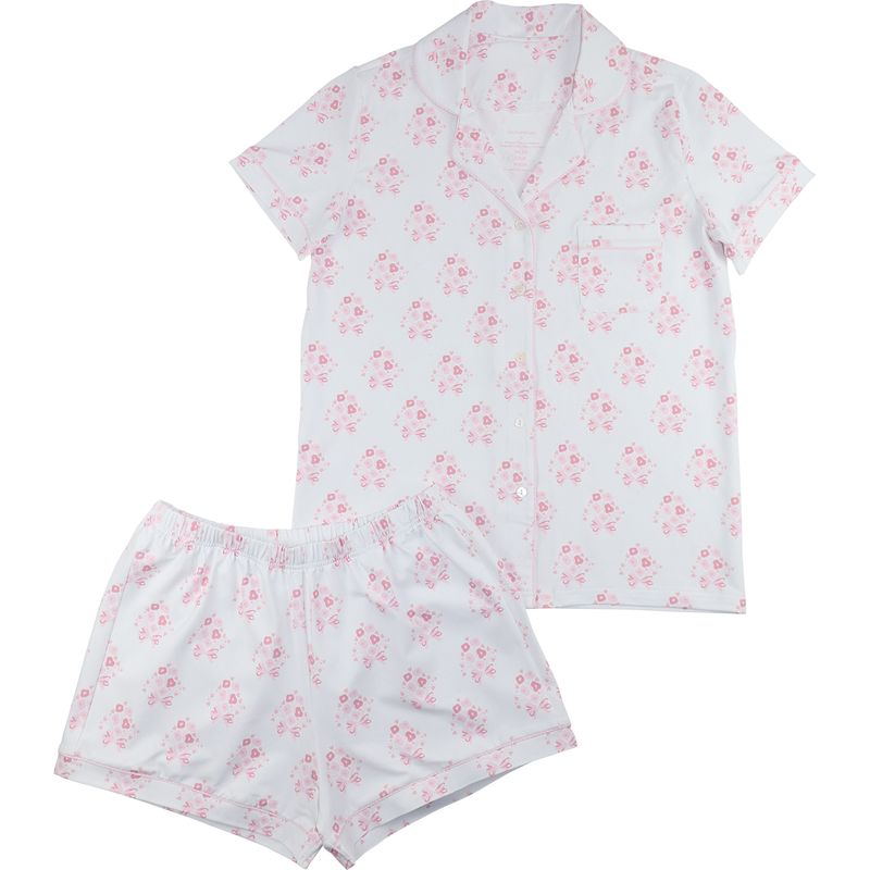 Women's Valentine Bouquet Knit Short Pajama Set