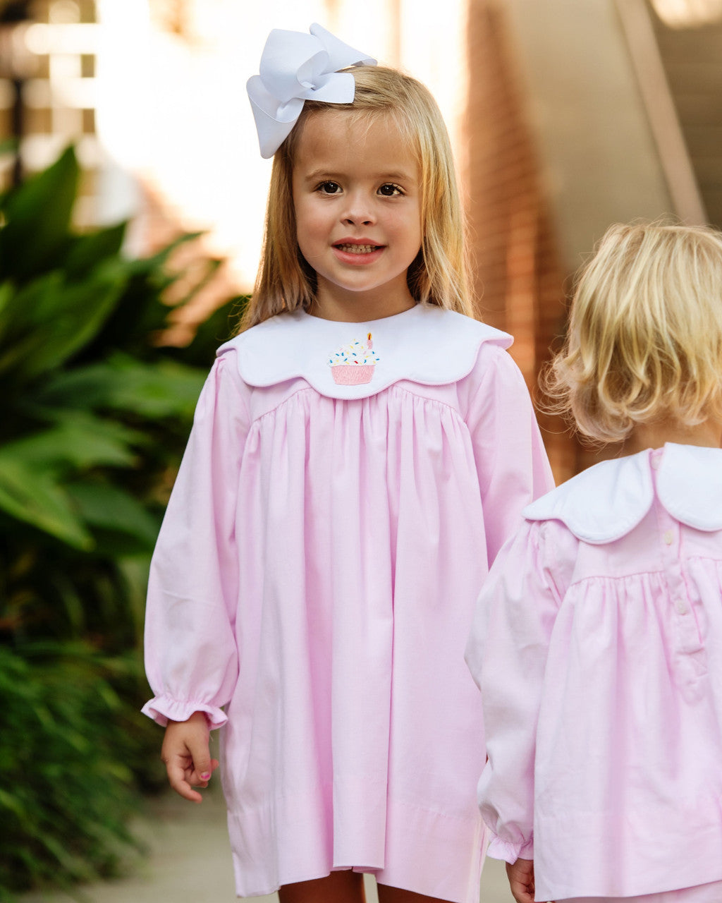 Pink Corduroy Embroidered Cupcake Dress
