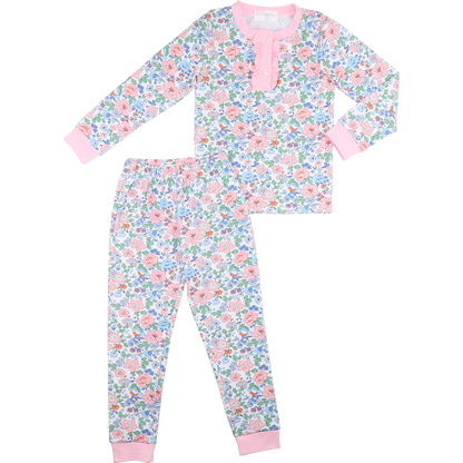 Pink And Blue Liberty Floral Knit Pajamas