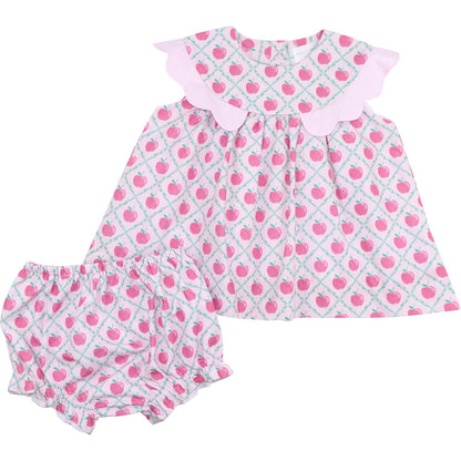 Pink Apple Diaper Set