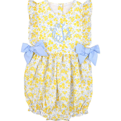 Yellow And Blue Floral Bow Bubble