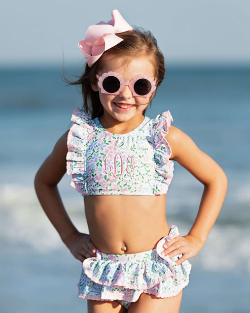 Petit Lem Floral Print On Sky Blue Bikin