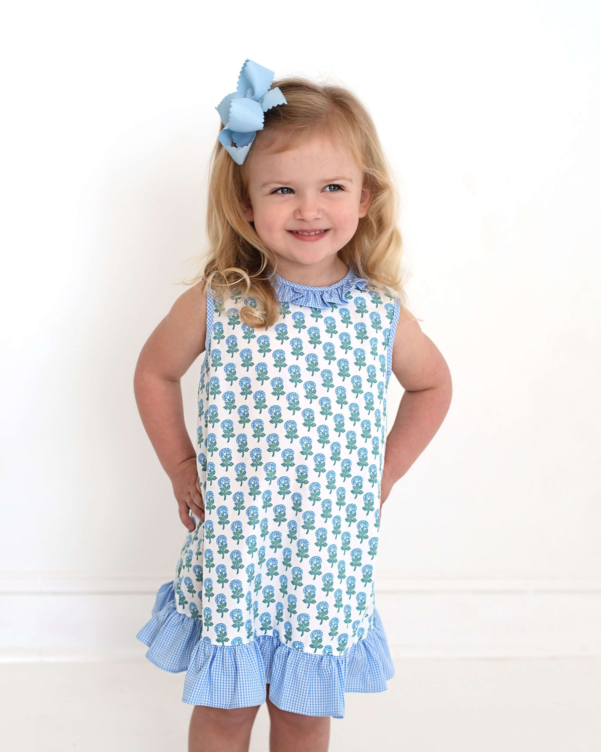 Blue And Green Hydrangea Dress - Cecil & Lou