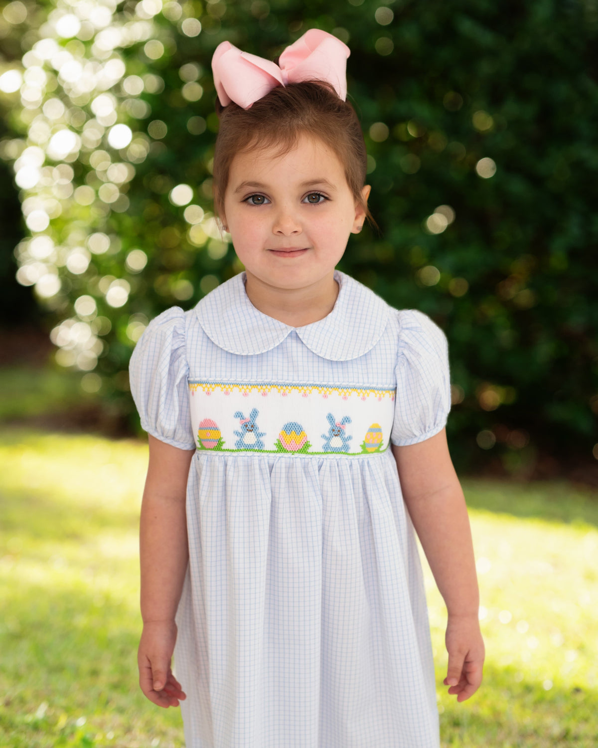 Smocked Windowpane Easter Dress Size 5