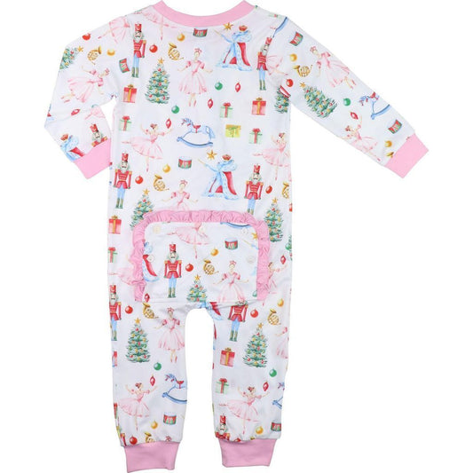 Pink Knit Ballet Nutcracker Zipper Pajamas