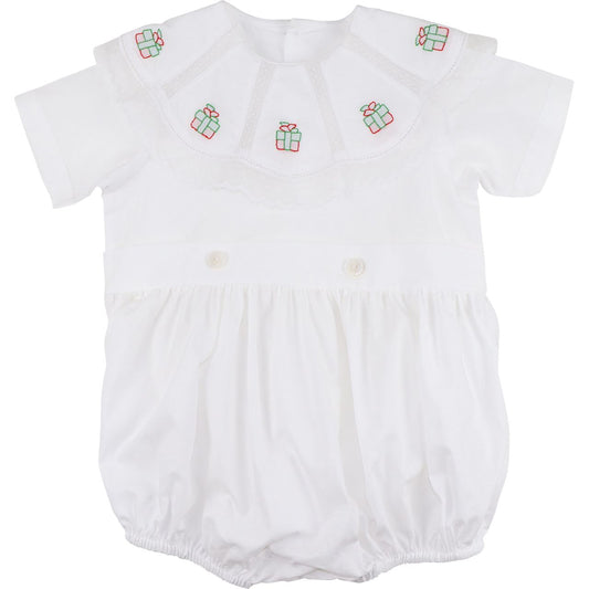 White Heirloom Embroidered Christmas Gift Bubble