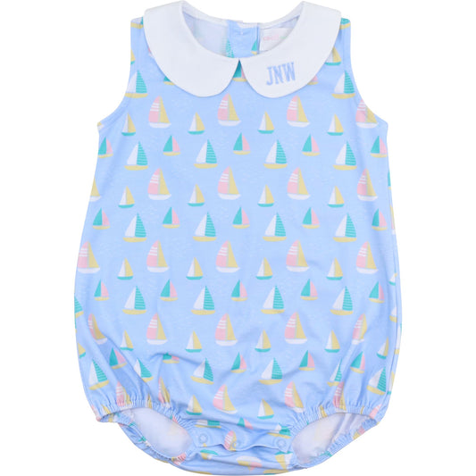 Blue Sailboat Knit Bubble