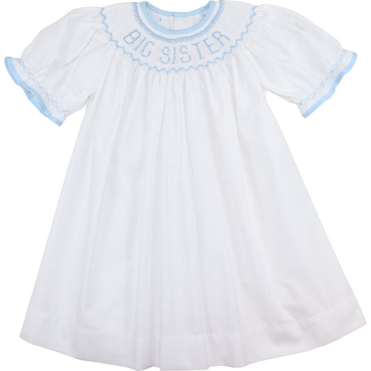 Blue Smocked Big Sister Dress