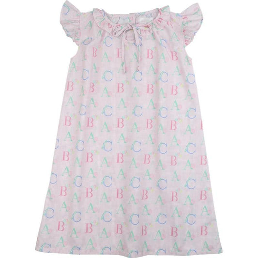 Pink Gingham Alphabet Nightgown