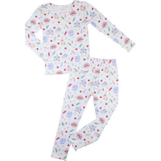Girls Back To School Knit Pajamas