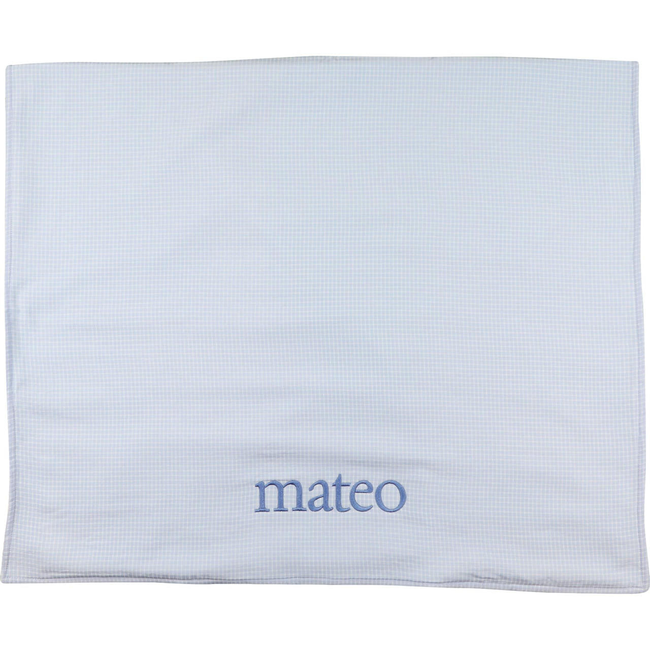 Blue Windowpane Beach Towel Monogram