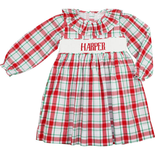 Holiday Plaid Custom Smocked Dress