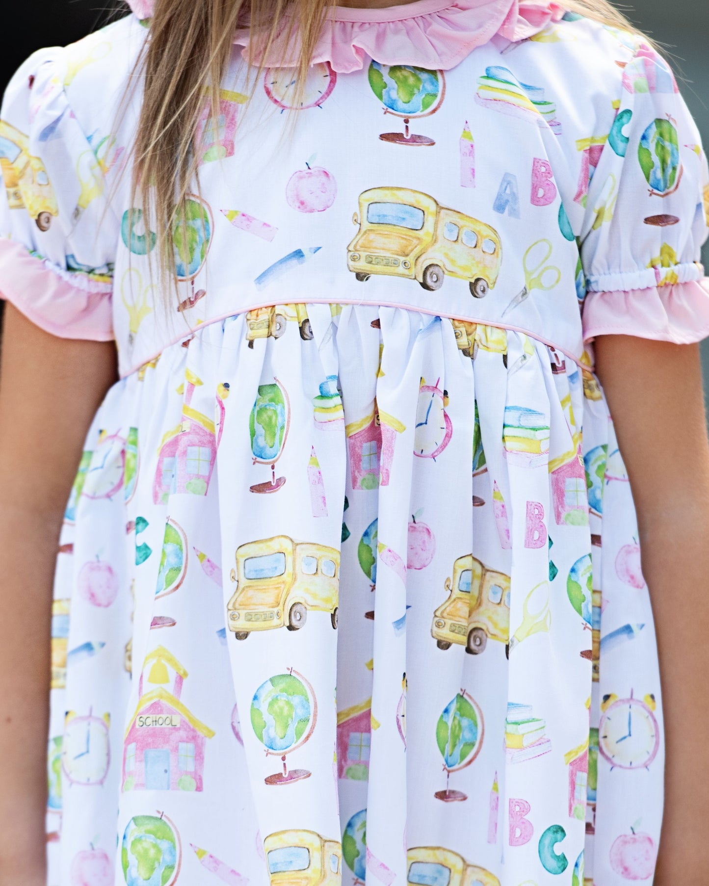 closeup of a back to school dress
