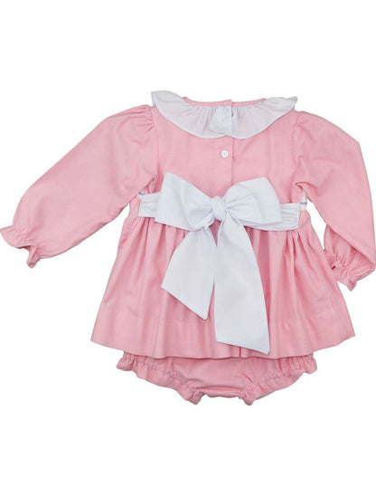 Pink Corduroy Custom Smocked Diaper Set