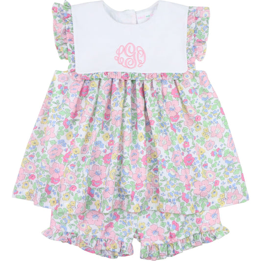 Pink Floral Seersucker Short Set