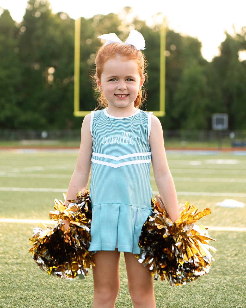 Green Striped Lycra Tennis/Cheer Dress Green Striped Lycra Tennis/Cheer Dress