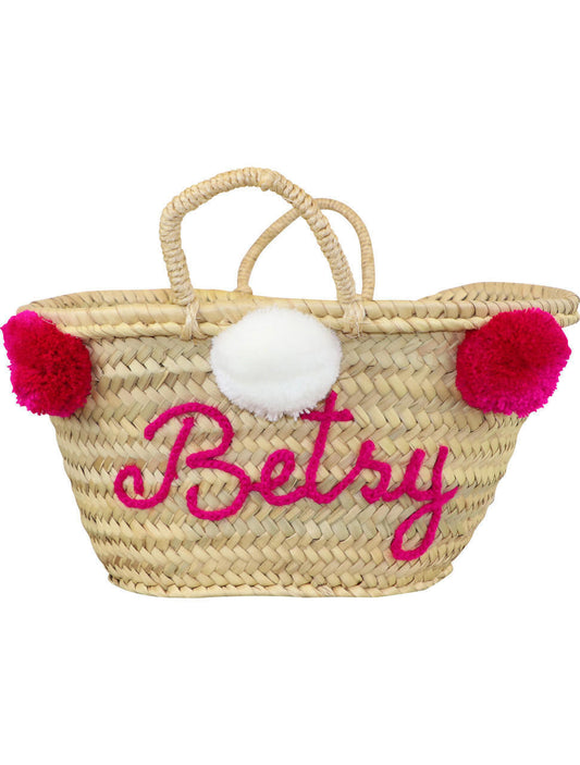 Handmade Custom Berry Pom Pom Tote (Name Included) - Shipping Mid-May  Monogram