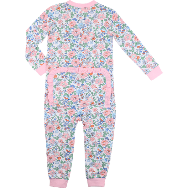 Pink And Blue Liberty Floral Knit Zipper Pajamas
