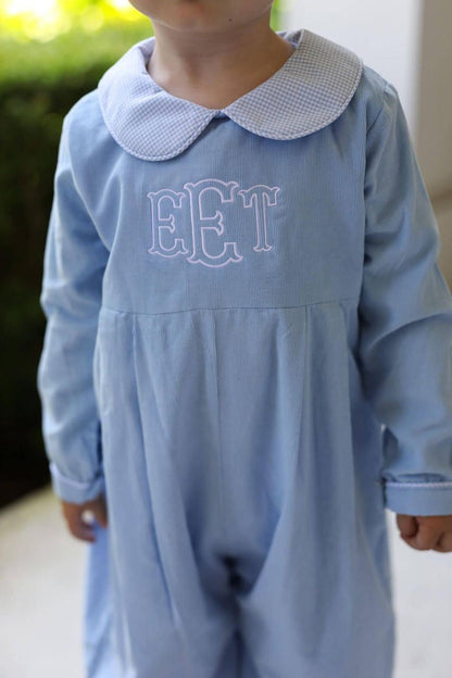 Blue Corduroy Long Romper