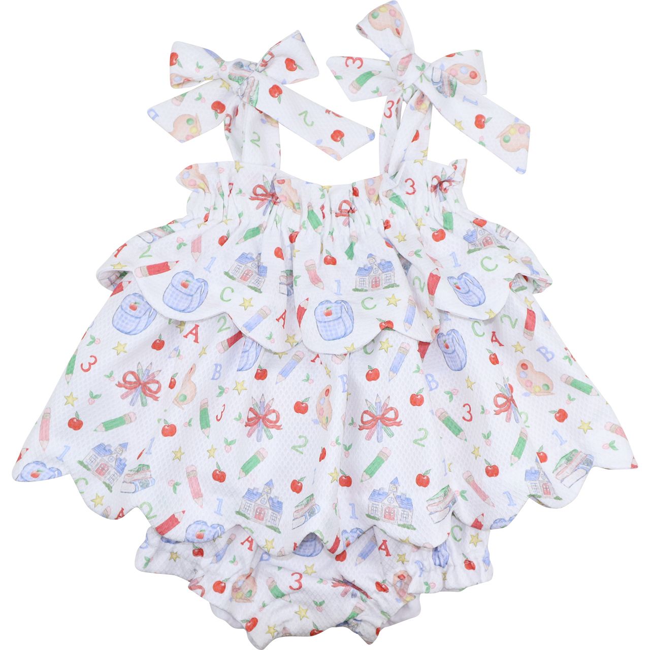 Honeycomb Shoulder Tie Back To School Diaper Set