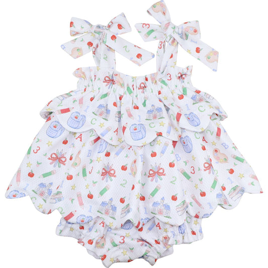 Honeycomb Shoulder Tie Back To School Diaper Set