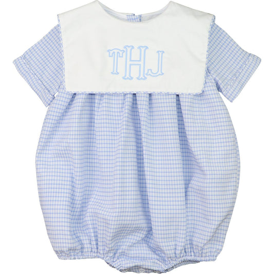 Blue Gingham Seersucker Bubble