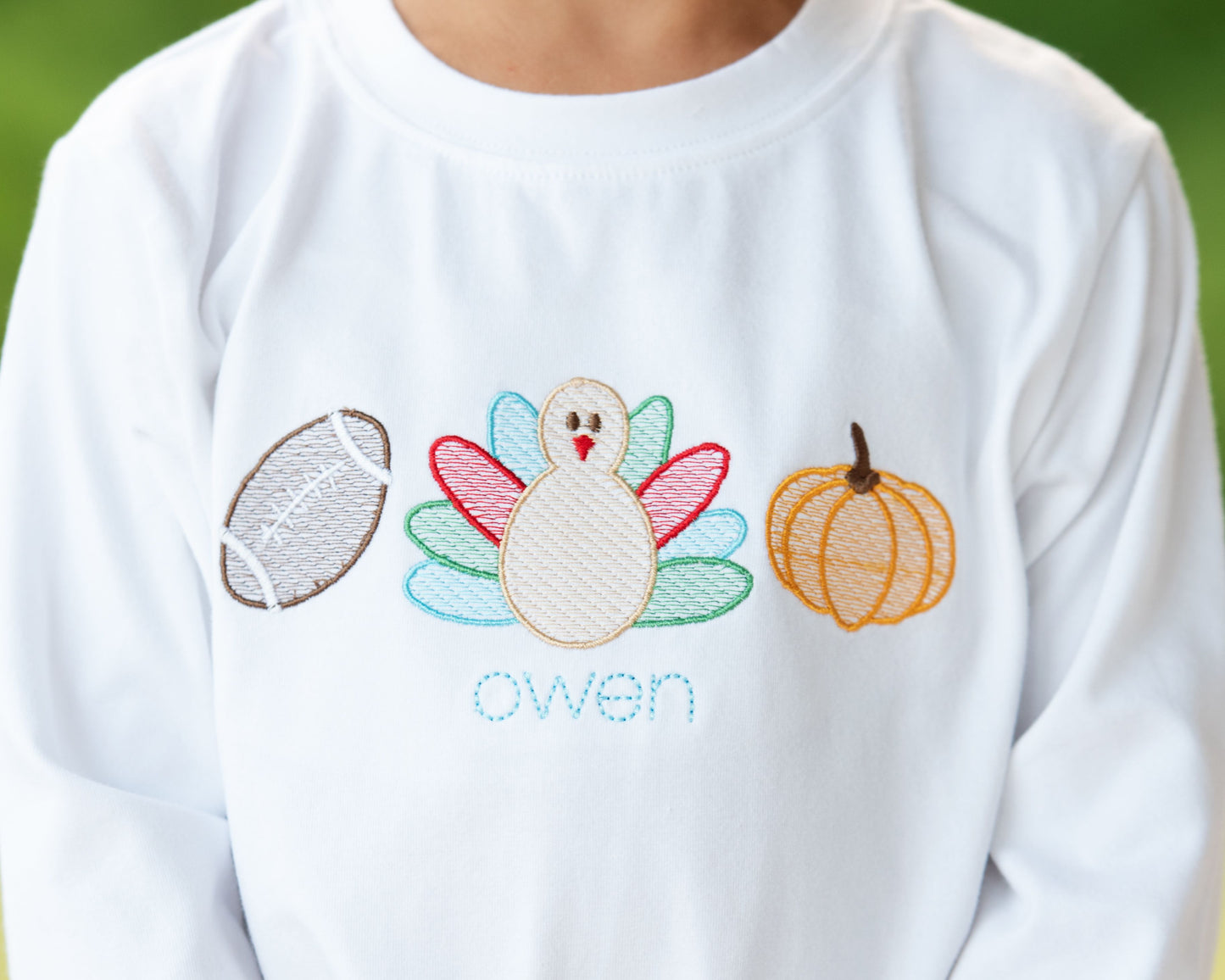 White Knit Turkey And Football Shirt