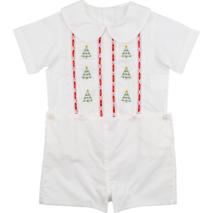 Heirloom Embroidered Christmas Tree Button On