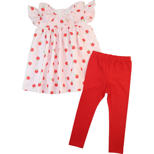 Pink And Red Honeycomb Legging Set