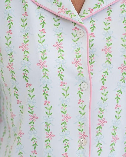  Ladies Pink And Green Floral Knit Pajamas  Cecil and Lou