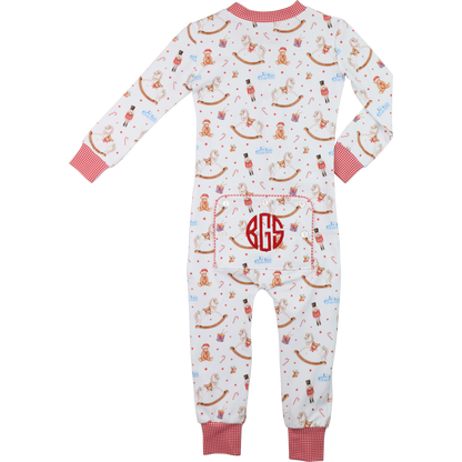 Nutcracker And Rocking Horse Knit Zipper Pajamas